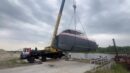 Первый белорусский прогулочный катер спустили на воду в Брестском районе