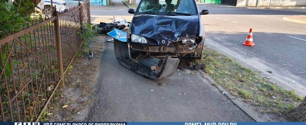 В Речице мотоцикл столкнулся с легковым автомобилем